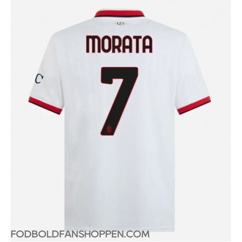 AC Milan Alvaro Morata #7 Udebanetrøje 2024-25 Kortærmet AC Milan Alvaro Morata #7 Udebanetrøje 2024-25 Kortærmet